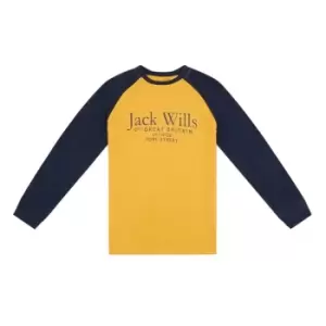 Jack Wills Wills Raglan Long Sleeve T-Shirt Infant Boys - Yellow