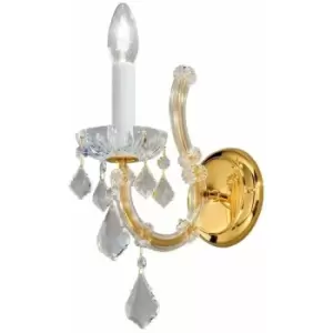 MARIA LOUISE crystal wall light 24k gold 1 bulb