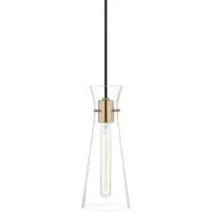 Anya 1 Light Pendant Brass, Glass