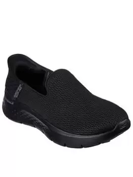 Skechers Go Walk Flex Slip On Plimsoll - Black, Size 3, Women