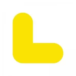 Yellow Symbol &rdquo;L&rdquo; Floor Graphic adheres to most