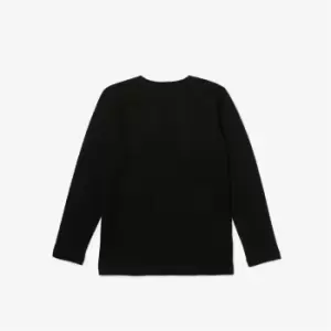 Lacoste Junior Boys Basic Long Sleeve T Shirt - Black