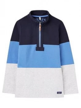 Joules Boys Dale Half Zip Sweat - Blue, Size 4 Years