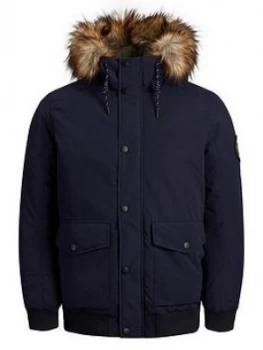 Jack & Jones Jack & Jones Parka Jacket With Faux Fur Hood