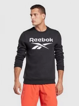 Reebok Vector Crew, Black/White, Size XS, Men