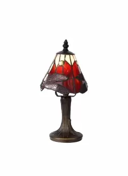 Tiffany Table Lamp, 1 x E14, Black, Gold, Purple, Pink, Crystal Shade