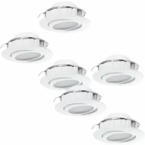 Loops - 2 pack 3 pack Flush Ceiling Downlight White Adjustable Round Spotlight 6W led