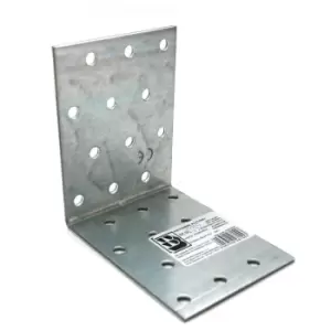 Heavy Duty Zinc Plated Reinforced Corner Angle Bracket - Size 80x80x60x2mm - Pack of 30