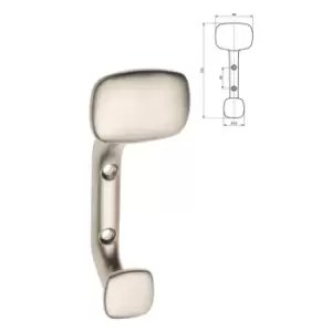 GTV Modern Hat Coat Hanger Hook Door Wall Bath Model Toledo 112mm - Colour Satin