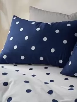 Catherine Lansfield Brushed Spot Pillowcase Pair - Navy