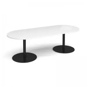 Eternal radial end boardroom table 2400mm x 1000mm - Black base and