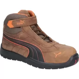 Puma Mens Safety Indy Mid Velcro Safety Boots Brown Size 5