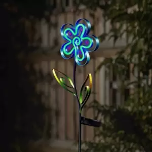 90cm Solar Power Neon Style Bloom Retro Flower LED Stake Light Outdoor Garden Pathway