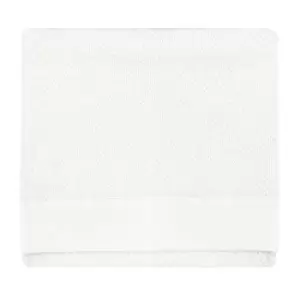 Textured Weave Bath Towel 70x130cm White - White - Furn.