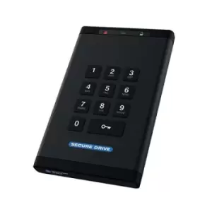 SecureDrive KP Hardware Encrypted External Portable Hard Drive 5TB with Keypad SD-KP-20-BL5000