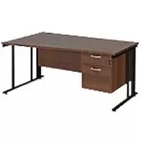 Dams International Wave Desk MCM16WLP2KW 1,600 x 725 x 800 - 990 mm