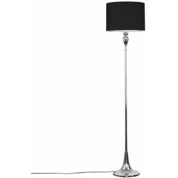 Spindle Floor Lamp in Chrome - Black