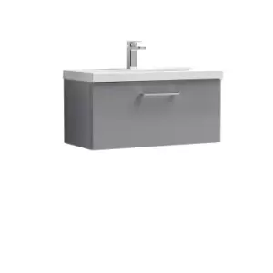 Nuie Arno 800mm Wall Hung 1 Drawer Vanity & Basin 1 Cloud Grey