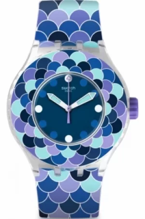 Ladies Swatch Pedrinha Azul Watch SUUK110