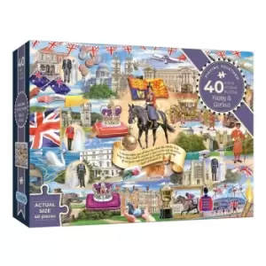 Gibsons Happy and Glorious Queen 40 X Large Piece Jigsaw Puzzle