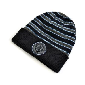 Man City Mass Blackball Knit Cuff Hat Charcoal Striped