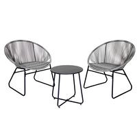 Charles Bentley Zanzibar Tea for Two Grey Bistro Set