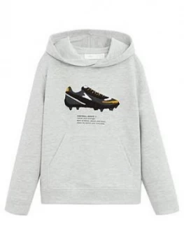 Mango Boys Football Boot Hooded Top - Grey