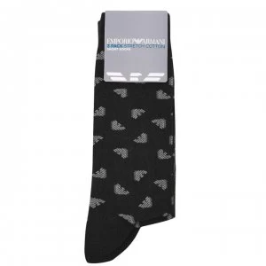 Emporio Armani 3 Pack All Over Print Socks Black