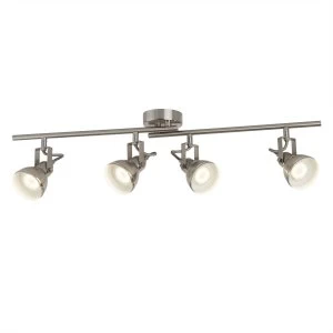 4 Light Adjustable Spotlight Bar Satin Silver, GU10