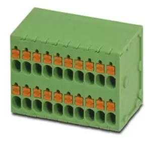 Phoenix Contact Sptd 1,5/ 3-H-3,5 Terminal Block, Wire To Brd, 3Pos, 14Awg