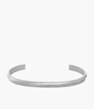 Fossil Men Harlow Linear Texture Stainless Steel Cuff Bracelet