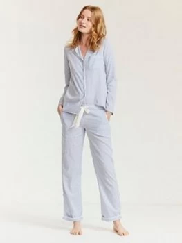 Fatface Classic Stripe Pj Set - Chambray