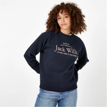 Jack Wills Hunston Graphic Crew Neck Sweatshirt - Navy