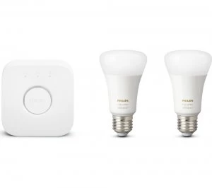 PHILIPS Hue White and Colour Ambiance Mini Smart Bulb Starter Kit - E27, White