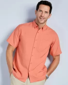 Cotton Traders Mens Short Sleeve Soft Touch Shirt in Orange