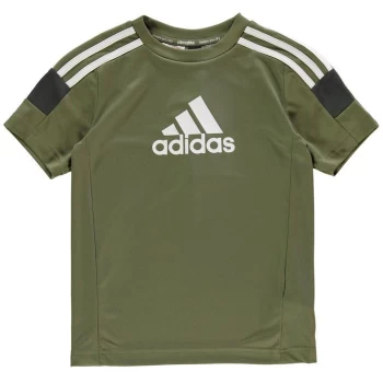 adidas Boys Tri-Coloured T-Shirt - Green