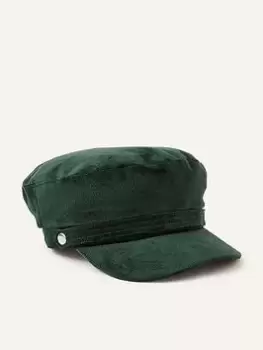 Accessorize Cord Mariner Cap, Green, Women