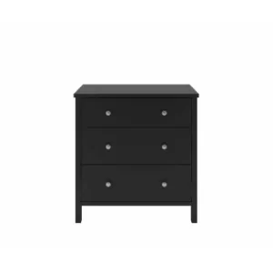 Steens Tromso 3 Drawer Chest of Drawers, Black