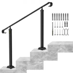 VEVOR Wrought Iron Handrail Stair Railing Fit 1 to 3 Steps Adjustable Hand Rail