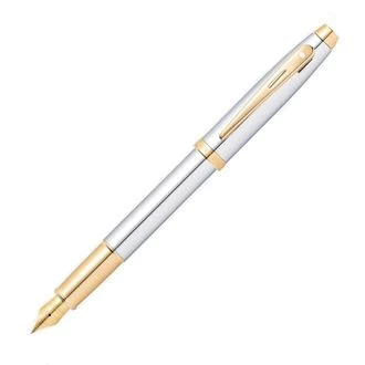 Sheaffer 100 Medalist Chrome & Gold Fountain Pen - Medium Nib