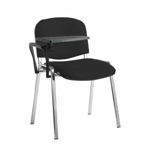 Taurus meeting room stackable chair with chrome frame and writing