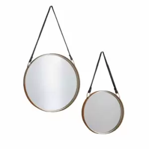 Crossland Grove Regents Set Of 2 Scatter Mirrors Gold - 400 & 300mm