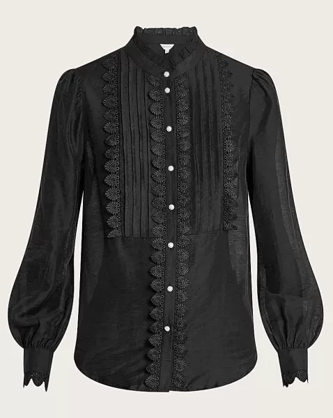 'Iva' Lace Trim Blouse