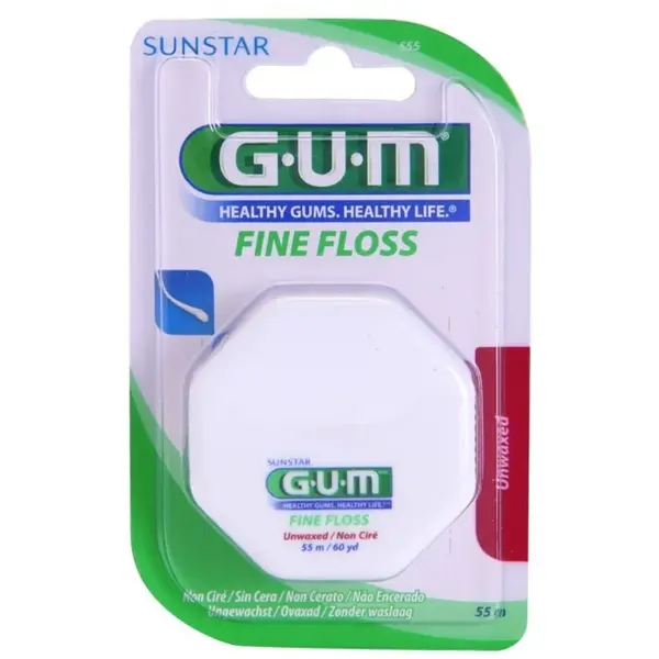 Gum Fine Floss Unwaxed Dental Floss 53m