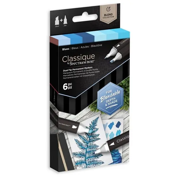 Spectrum Noir Classique Bend Marker Pen Set Blues Set of 6