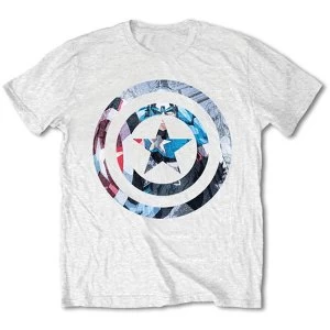 Marvel Comics - Captain America Knock-out Unisex X-Large T-Shirt - White