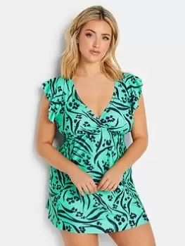 Yours Animal Angel Sleeve Swimdress, Green, Size 28, Women