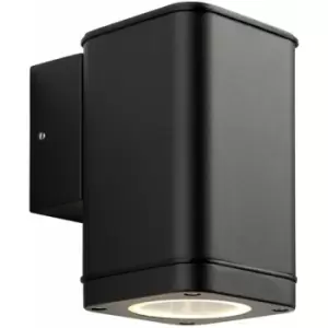 Loops - Non Automatic Outdoor Wall Light - Textured Black & Glass - Exterior Downlight