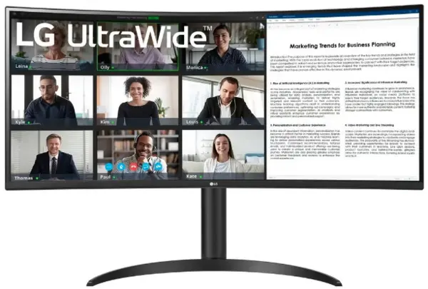 LG 34" 34WR55QC-B WideScreeen Quad HD Curved LED Monitor