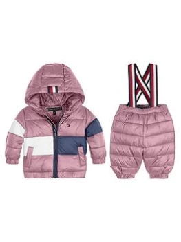 Tommy Hilfiger Baby Girls 2 Piece Ski Suit - Pink, Size 18-24 Months